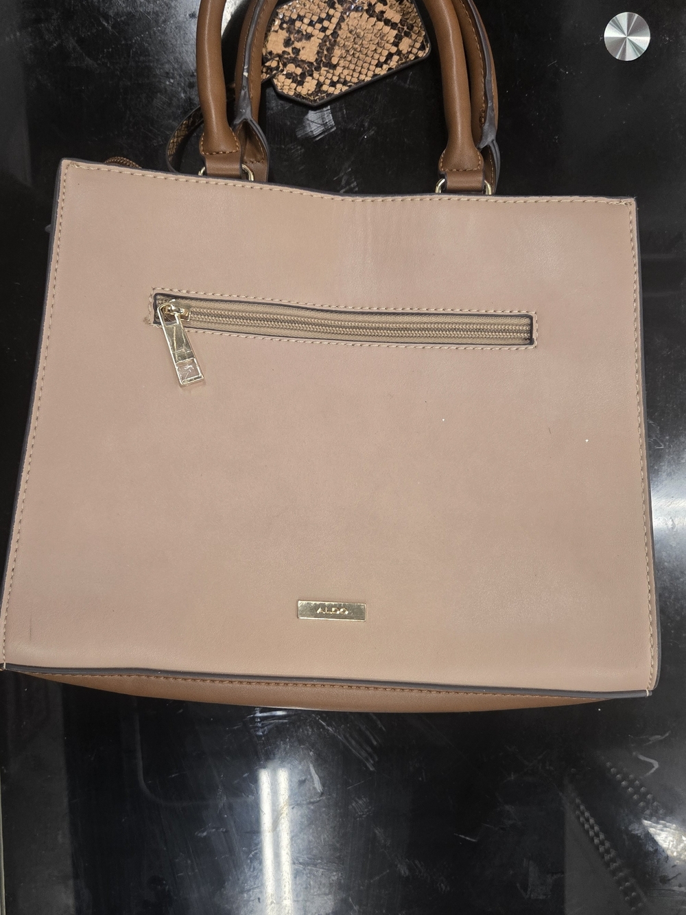 Aldo Chic Women's Tote in Blush with Brown Handles**